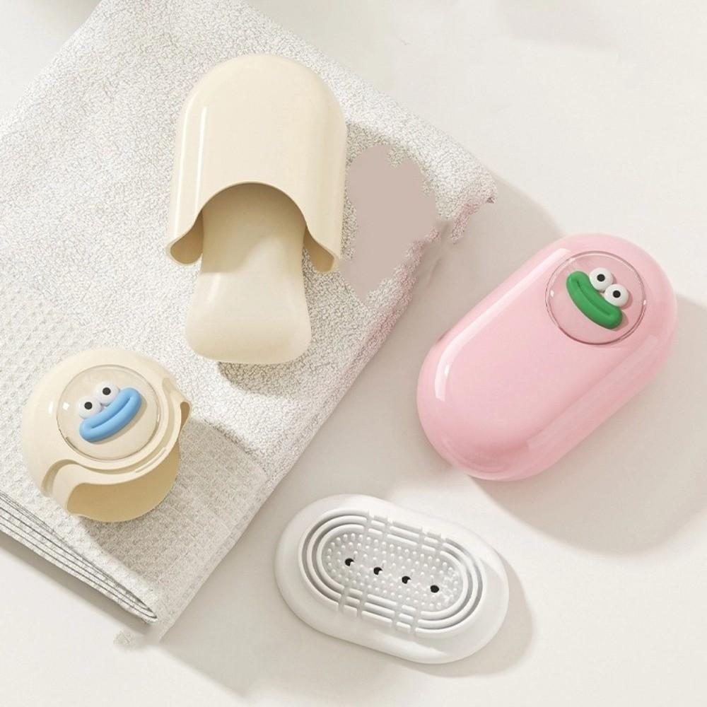 Cartoon Soap Box Oval Soap Storage Tray Portable Soap Dish  Outdoor