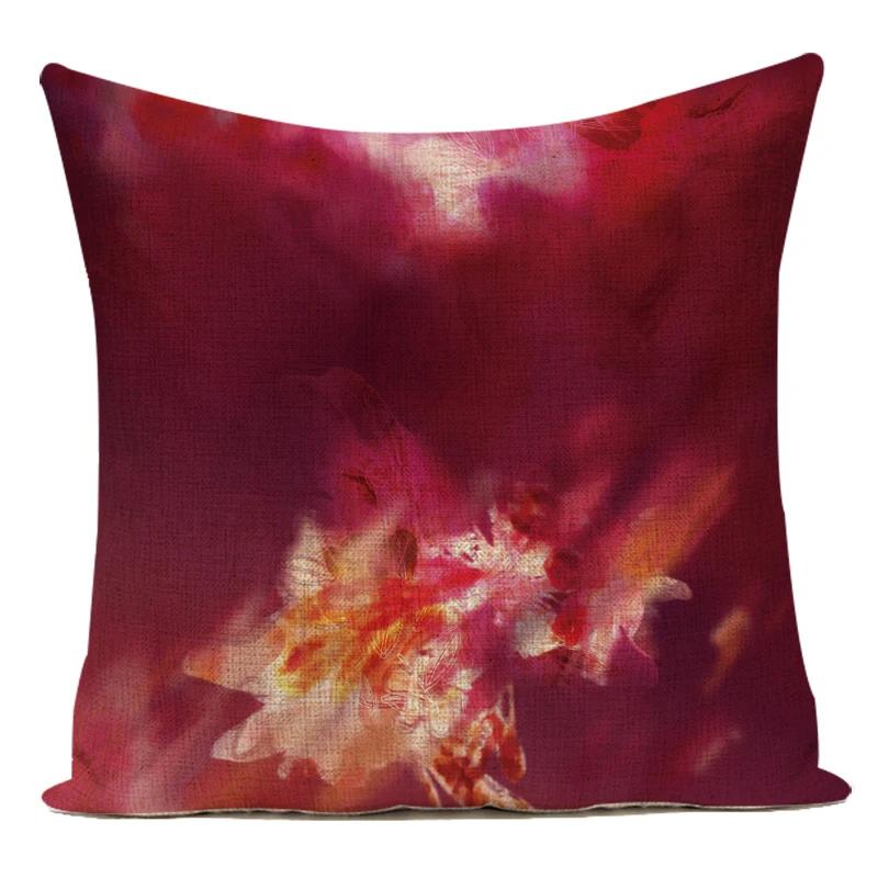 Decorative Throw Pillows Case Colorful 3D Plant Flowers Polyester Sofa Home Living Room Decoration Pillow Cushion Cover