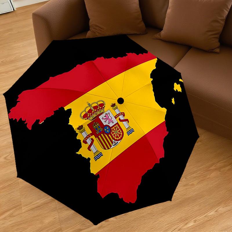 1 Stück Spanien Flagge Regenschirm - 8 Speichen verstärkt, Automatisches Öffnen, Leicht & Langlebig, Süßes Modeaccessoire für Draußen - T354