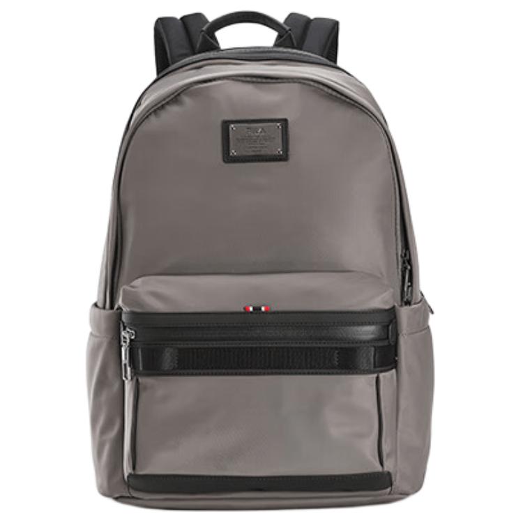 FILA Simple Casual Commuter Zipper Closure Fabric Backpack Large Size Unisex backpack Gray F13M443101FGY Gray,Large