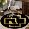 Ramms Rock Band Fire Logo Round Carpet Chair Cushion Round Entryway Rug, Soft Round Rugs for Living Room, Bedroom, Circle Carpet Decor Gifts