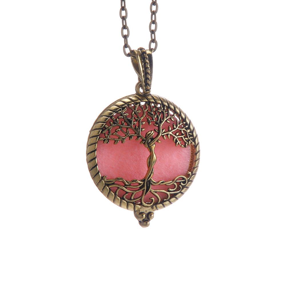 Aromatherapy Necklace Tree of Life Diffuser Jewelry Vintage Open Locket Pendant Essential Oil Perfume Aroma Diffuser Necklace