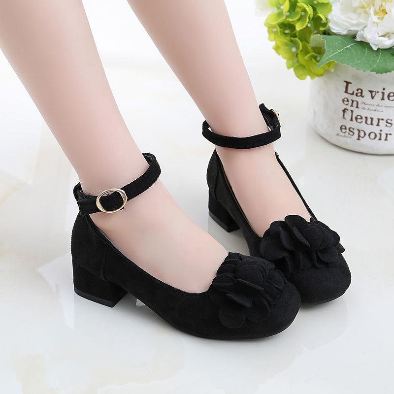 Primavera otoño flor princesa zapatos pequeños zapatos infantiles de tacón  alto zapatos de cuero zapatos de cuero zapatos de baile zapatos de niños  grandes zapatos individuales para niños comprar a buen precio —