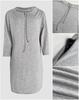 2026 Damen Mode Lässig Stehkragen Kordelzug 3/4 Ärmel Mit Kapuze Sweatshirt Kleid