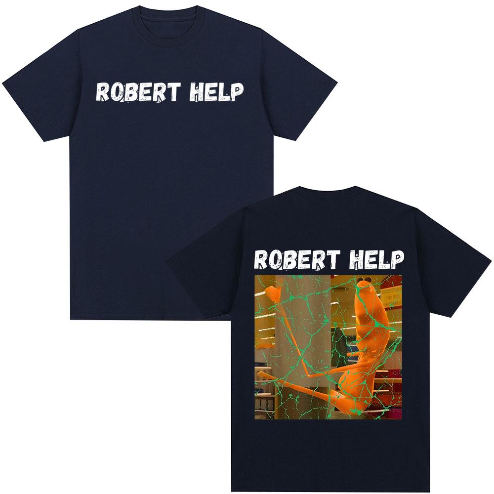 Robert Help Marcus The Worm Funny Meme Tshirt with Humorous Pattern 2026 Mens Womens Fashion Oversized Cotton Casual Tshirt M