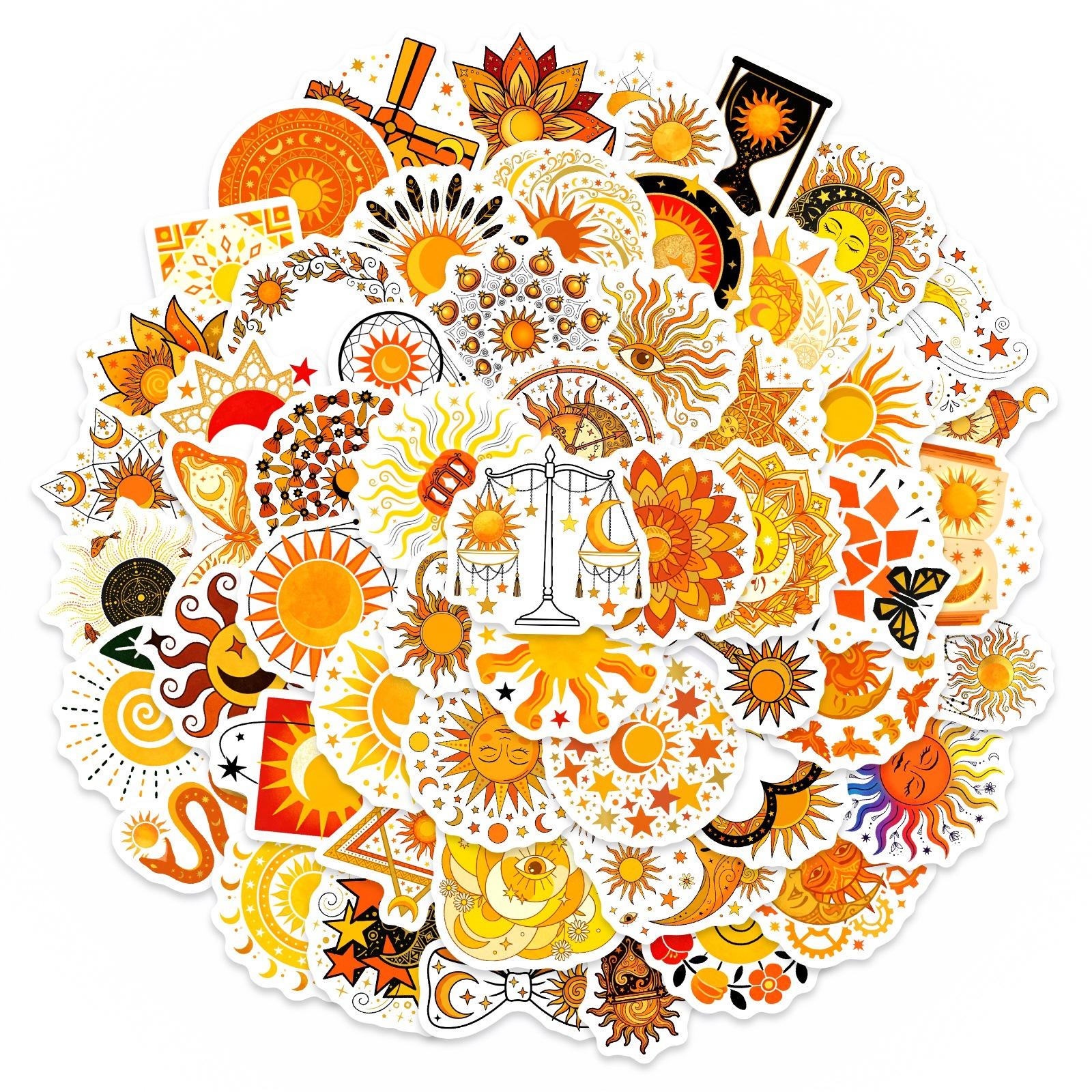 

50 Sun Moon Mandala Stickers Hand Account Decoration Waterproof Stickers Laptop Mobile Phone Computer Stickers