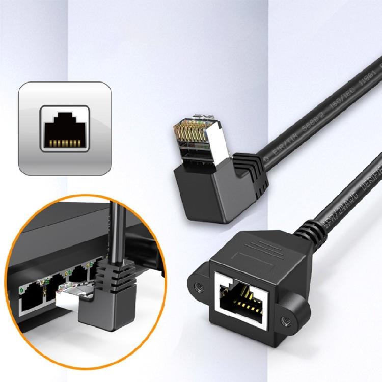 Shielded Cat6 RJ45 Cable Extender Flexible Angle Adapter FTP Connectors for Cat5e Cat5 Networks