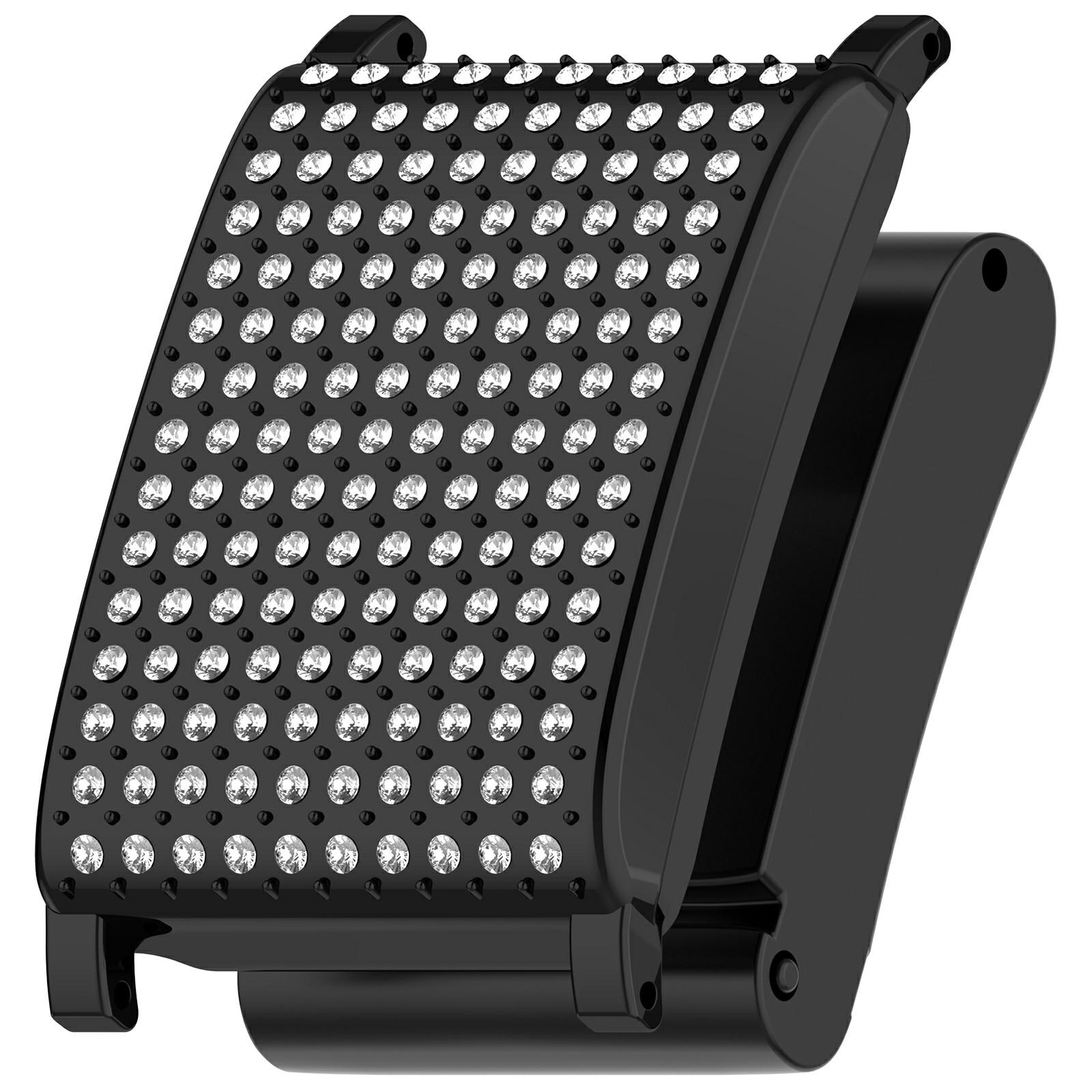 

For WHOOP 4.0/3.0 Protective Case Rhinestone Decor ABS+PC Watch Frame Fits 22mm Straps Electroplated Black