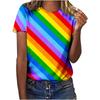 Summer New Rainbow 3D Print Women's Short Sleeve Casual Crew Neck T-Shirt Y2K Style Harajuku Top