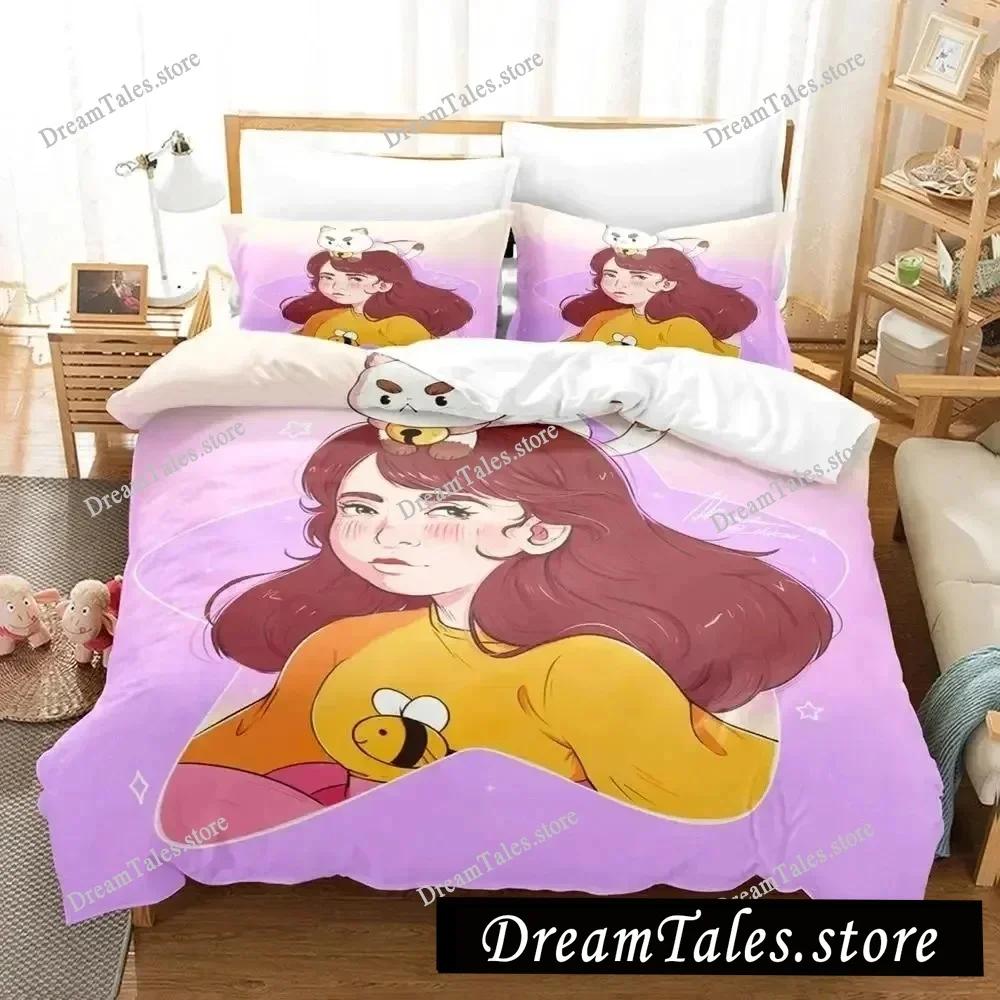 Home Textile Cartoons Bee Puppy Cat Cover Duvet Cover Pillow Case Boy Girl Polyester Bedding Set King Queen Twin Size