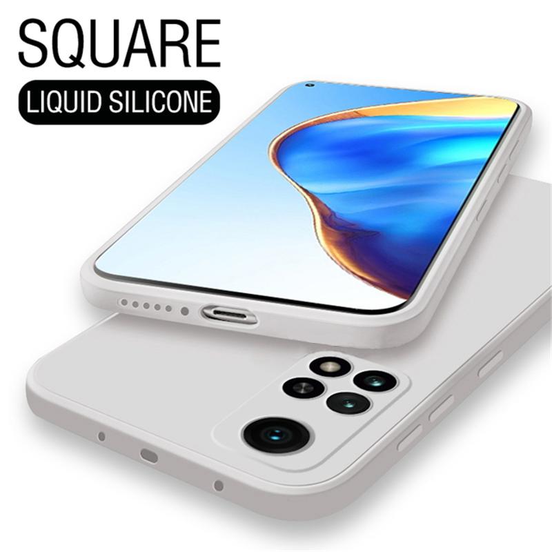 Skin Feel Liquid Silicone Case For Xiaomi Redmi Note 12 11 10 Pro 11S 10S A1 10C 10A 9T Poco X4 X3 NFC M4 M3 Pro 4G 5G Shockproof Square Soft Cover