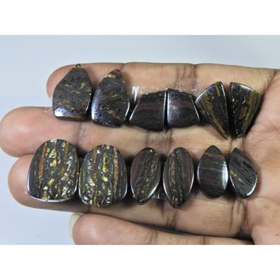 106Cts. Natural Iron Tiger Matched Pair Fancy Cabochon Gemstone 06 Pair Lot C-370