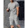 Summer Men's Short Sleeve Shirt Crew Neck Set Sports Men's Casual Shorts Two-piece Set Men's