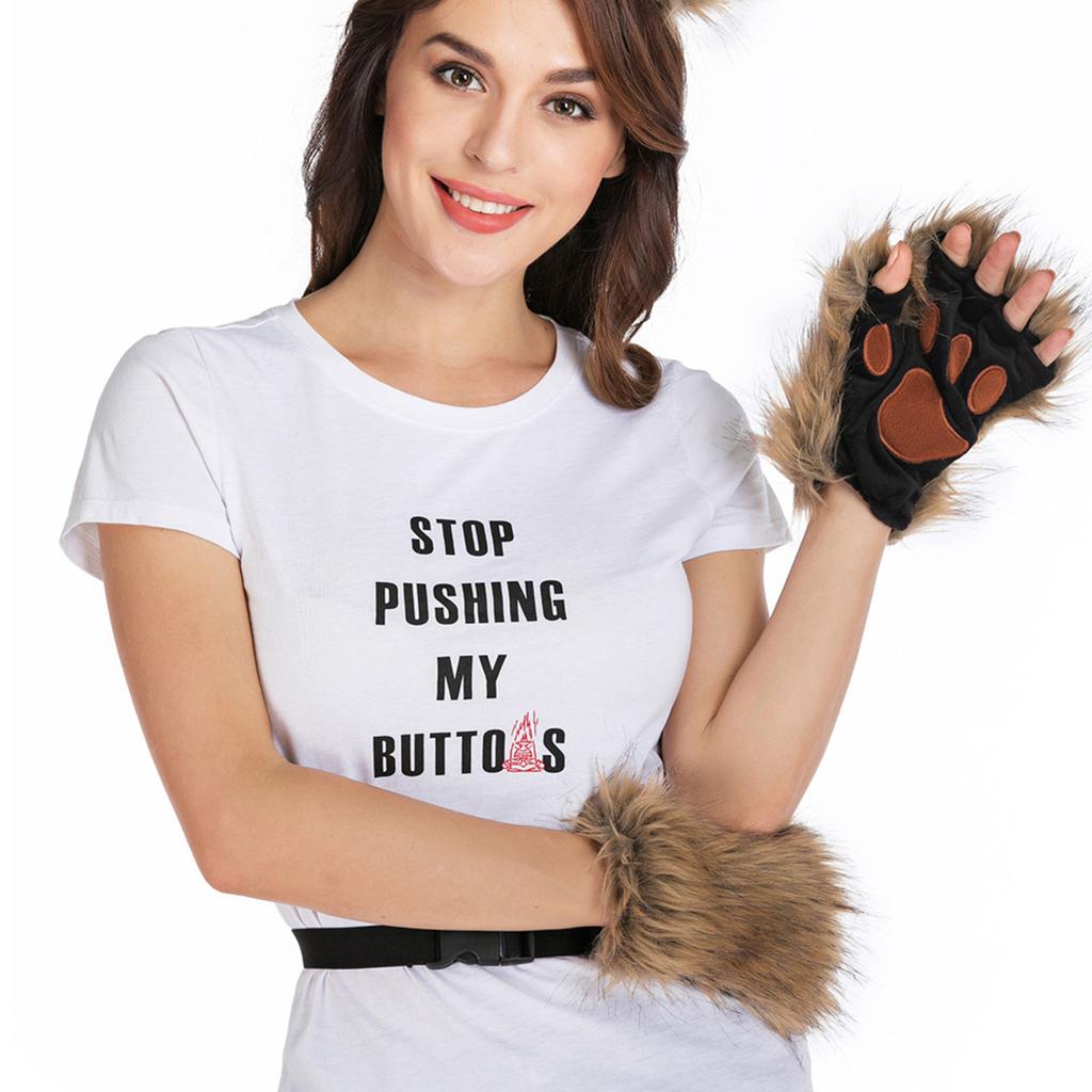 Rukavice s vlčí tlapou Faux Fur Kočičí bezprsté palčáky Zimní teplé Cosplay Halloweenské maškarní party Kostýmní doplňky
