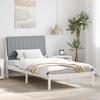 Bed Frame with Headboard White 100 X 200 Cm Solid Pine Wood
