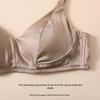 Mulberry Silk V-Neck Wireless Bra - Satin Smooth, High Side Support, Fashionable Color Block Design, Comfortable Fit.