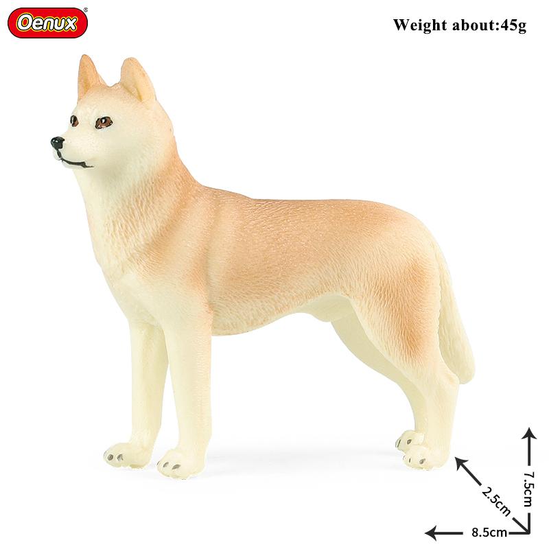 Oenux New Farm Dogs Pet Figurines Rottweiler Collie Huskie Bulldog Schnauzer Model Action Figures Cute Home Decoration Kids Toy