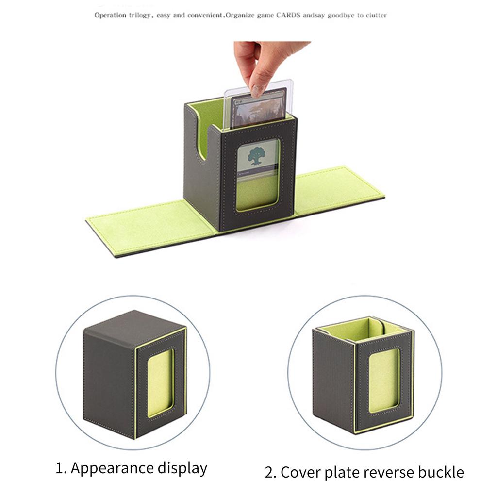 PU Leather Trading Card Deck Storage Box Gathering Card Toy Container Collectibles Game Card Collector Storage Case