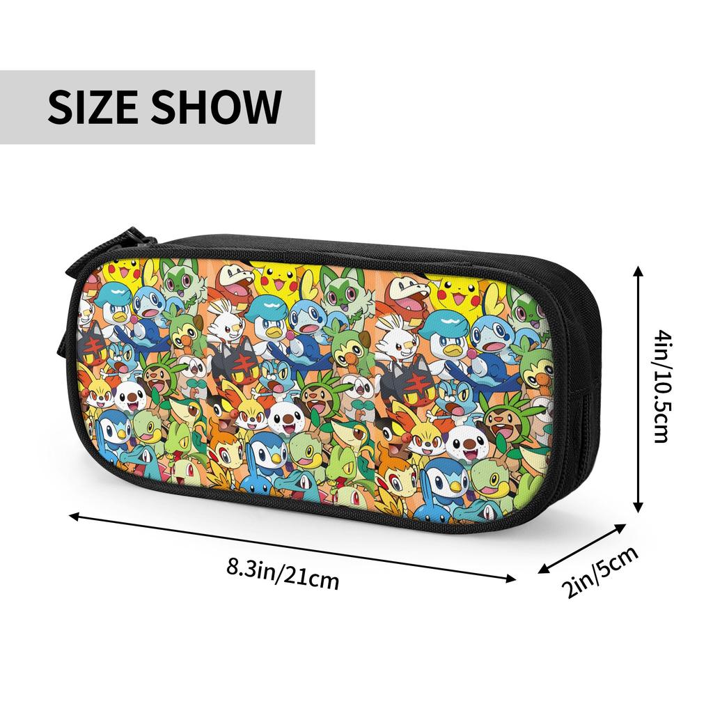 Custom Pokemon All Character Collage  Large Capacity Bags for Child  School Pencil Bag for Boys Gilrs Kids