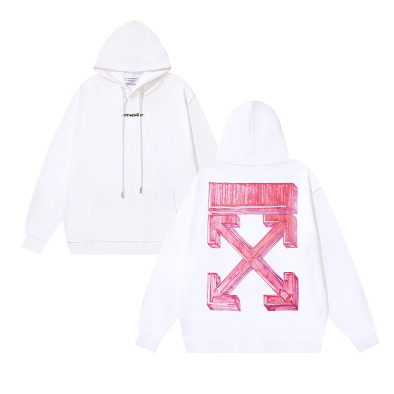 1237 Off-White 2025 Autumn and Winter New OW Three-dimensional Square Arrow Pattern Men's and Women's Hooded Sweatshirt