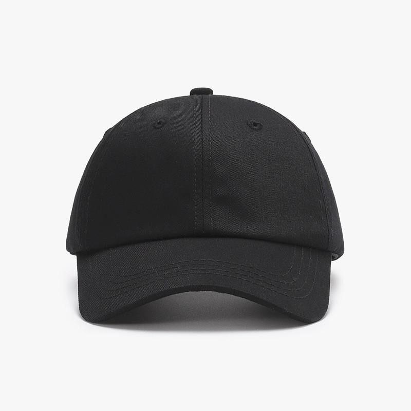 Unisex Classic Black Cotton Baseball Hat With Curved Brim For Outdoor Sunshade And Casual Wear