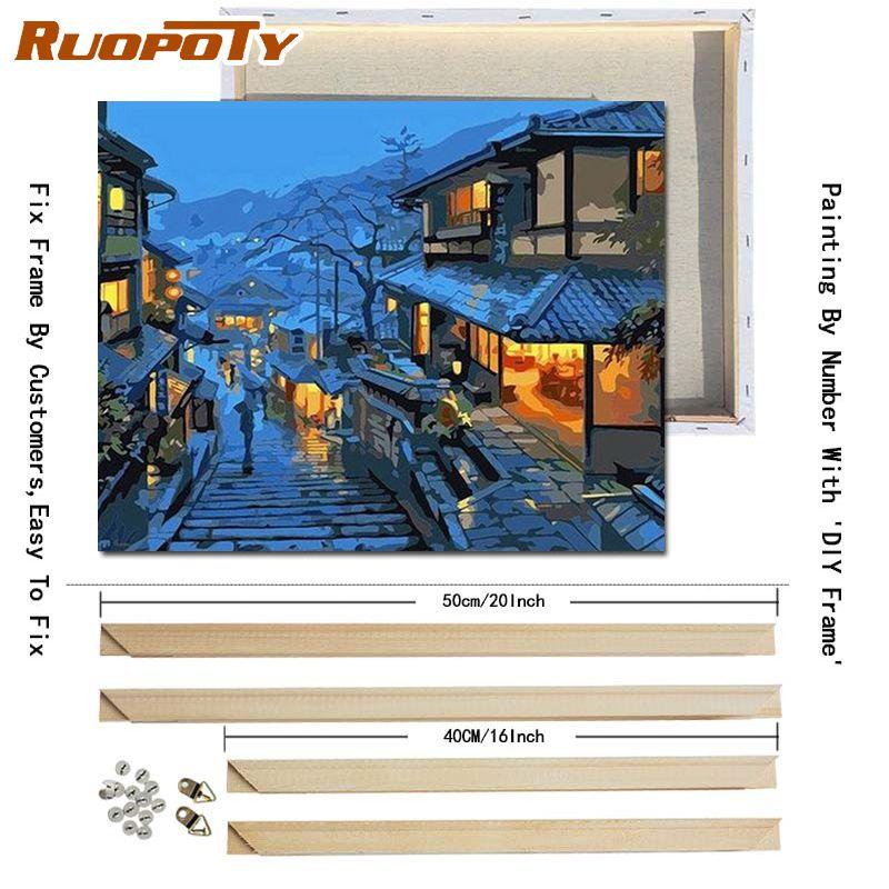 

Картина маслом Ruopoty, набор для рисования по номерам, акриловая краска, ручная роспись, настенное искусство для домашнего декора с рамкой «сделай сам», 40x50 см