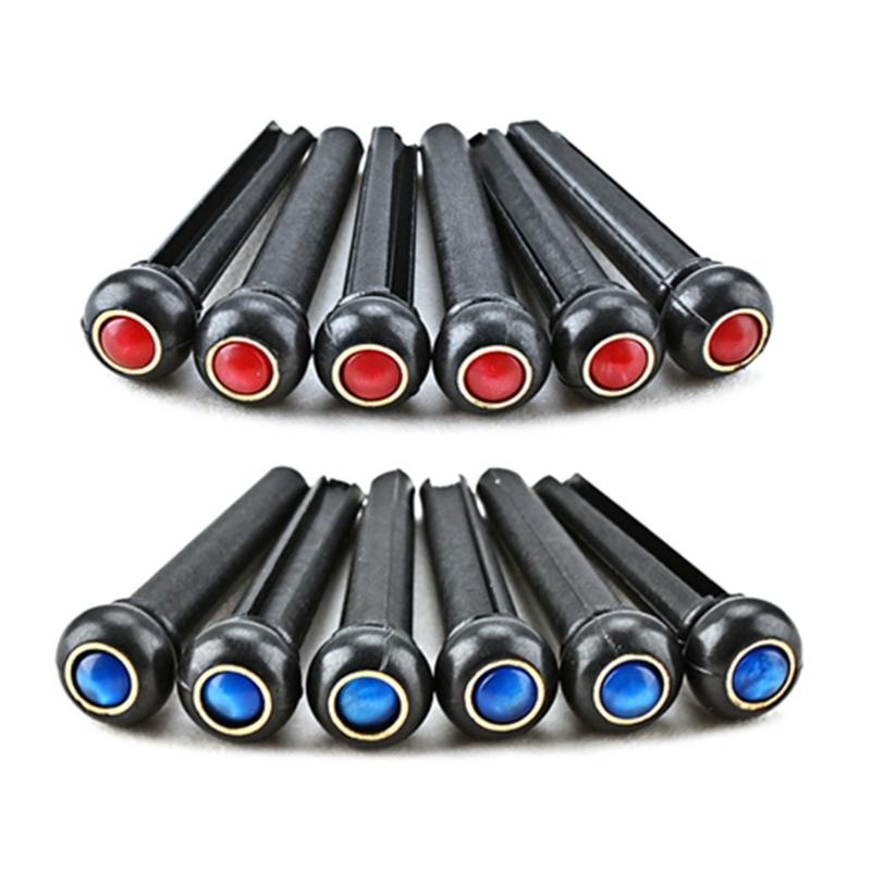 6 Pcs Acoustic Guitar Bridge Pins with Abalone Dot Guitar Replacement Part Various Style Bridge Pins Use for Folk Guitar