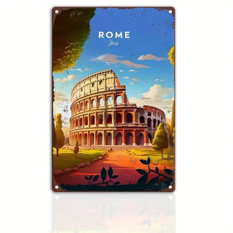 Retro Metal Sign Travel Round The World,ROME,FRANCE,MUMBAI Vintage Art Poster,Home,Bar,Room,pub,Hotel,Cafe,Club Wall Decor Gift