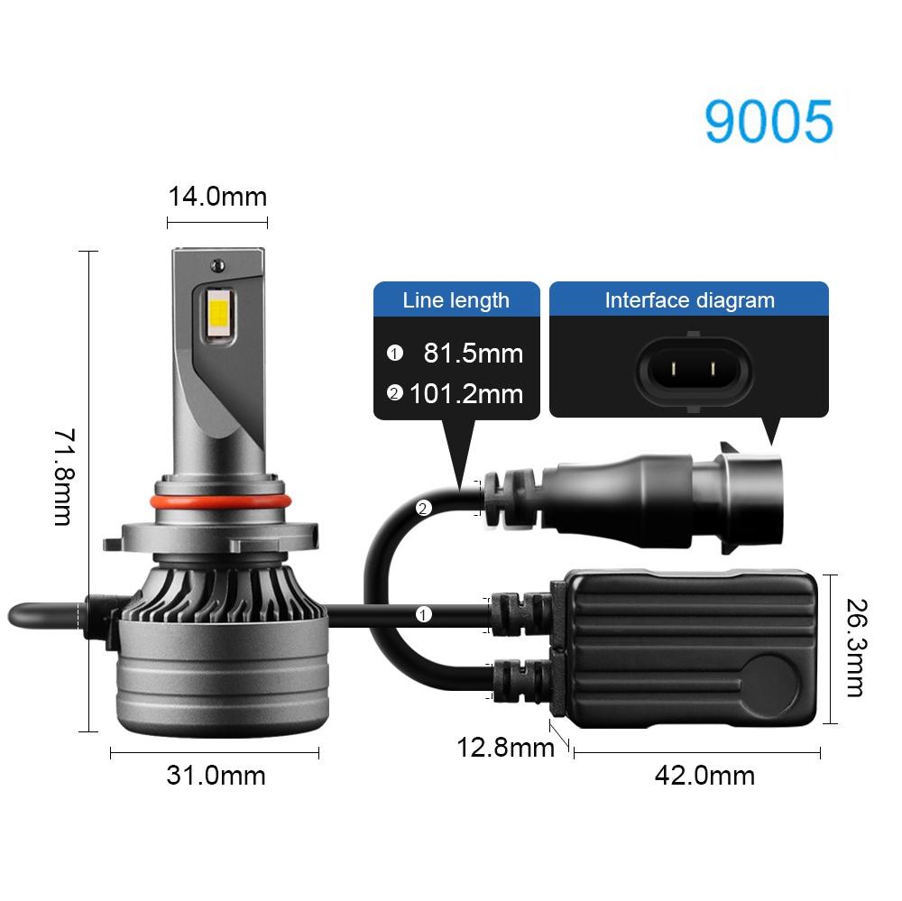 

2PCS Led H7 H4 Автомобільні фари 110W 60000LM Лампочки H1 H8 H9 H11 Автомобільні фари Світлодіодні протитуманні фари 9005
