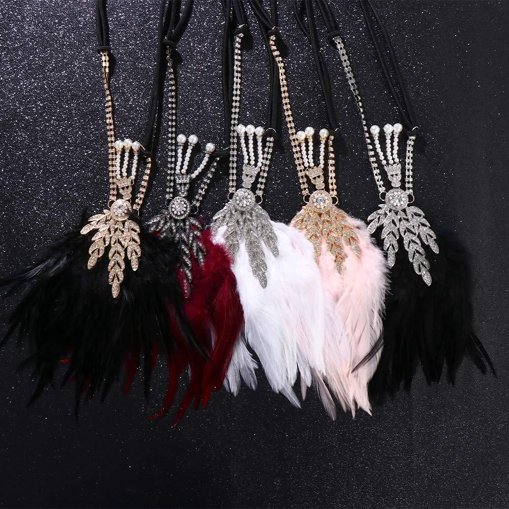Tassels Korean Style Headband Masquerade Party Hair Accessories Sequin Hair Band Feather Headwear