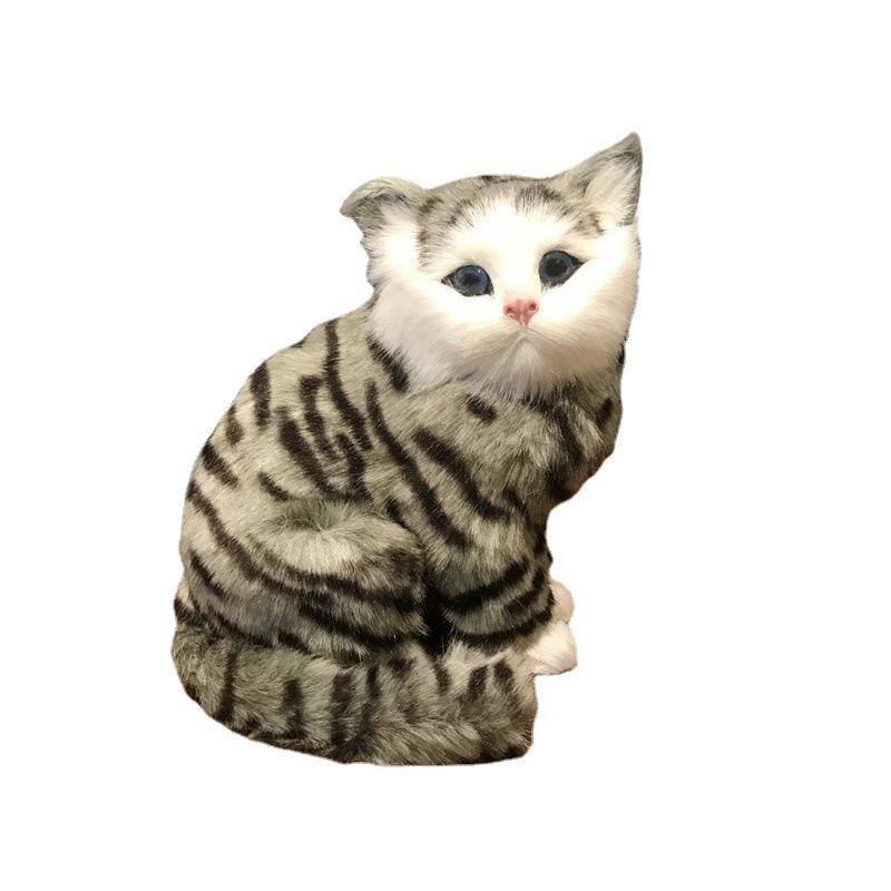 Simulation Cat Plush Toy Doll Desktop Ornament Photography Props Window Decoration Birthday Gift Cute Cat