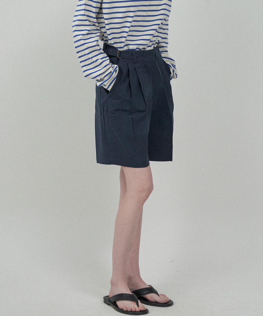 MOTT Cotton Buckle Shorts - Navy