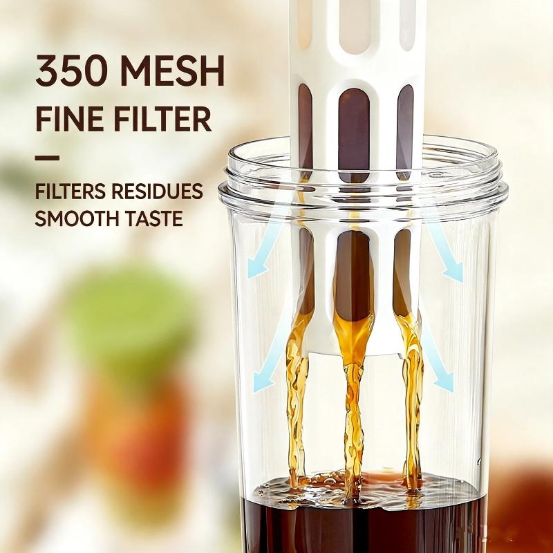 1L Manual Cold Brew Coffee Maker With Handle High-Capacity Water Bottle Summer Portable Juices Tea Fruit Coffeeware Pot