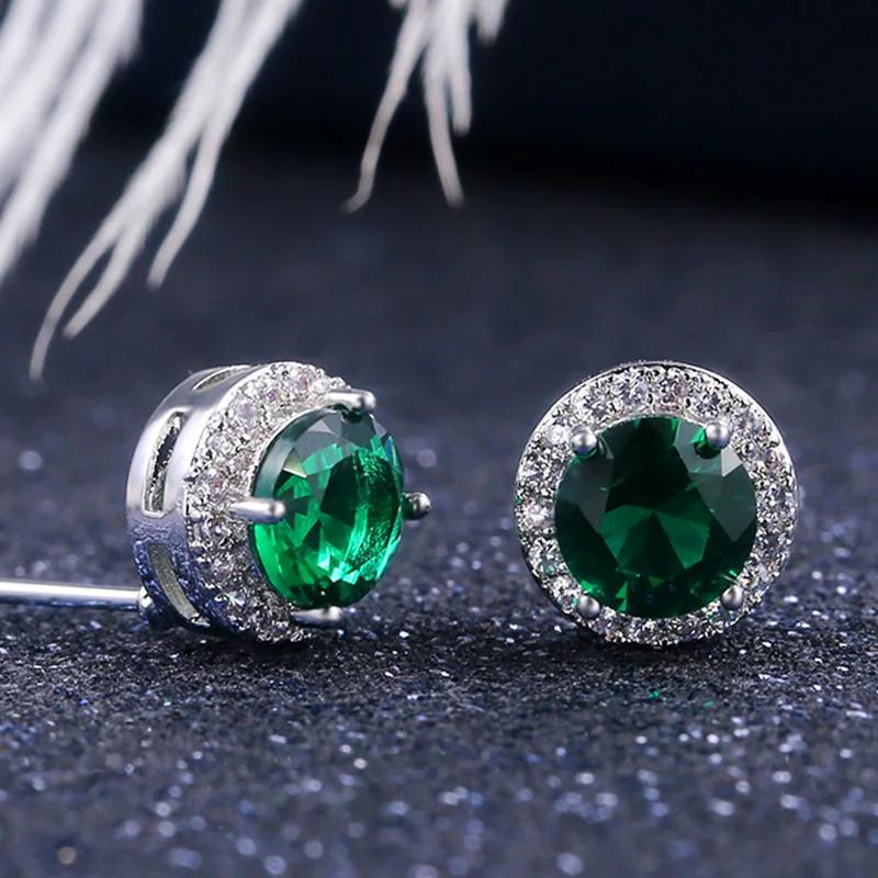 Huitan Luxury AAA CZ Stud Earrings For Women Romantic Elegant Female Daily Earrings 7 Colors Available Dropshipping