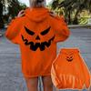 Halloweenské dýně Oranžové mikiny Ležérní Dlouhý rukáv S kapucí Vtipné Mikiny s obličejem dýně Halloweenské párové pulovry