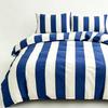 3pcs blue stripe Duvet Cover Set (1*Duvet Cover + 2*Pillowcase, Without Core),dark blue Bedding Set