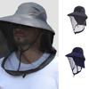 Herren Outdoor Mückenfestes Netz-Gesichtsabdeckung Fischerhut mit atmungsaktivem Polyester für Angeln Camping Wandern