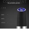 Electric Gravity Pepper & Salt Grinder with LED Light Kitchen Grinding Automatic