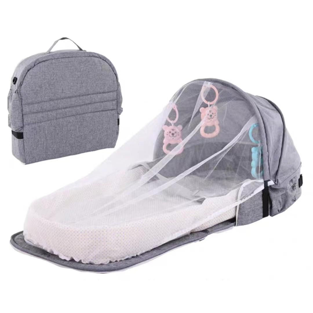 

Портативная кроватка, многофункциональная дорожная изоляционная кровать от комаров, детская складная кровать, съемный рюкзак для кроватки 45*40cm серый