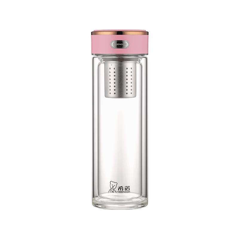Heenoor XN-601M Antibacterial Double-Layer Glass Tea Cup