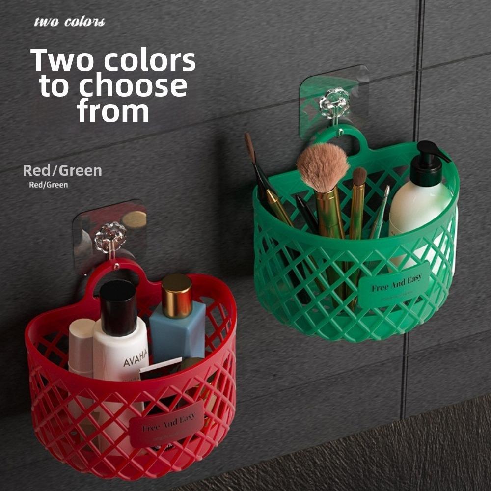 No Drill Kitchen Storage Basket Drainage Shelf Toiletry Holder Box Hanging Storage Basket Home Use