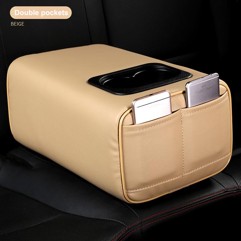 Car Second Row Rear Central Armrest Box with Cup Holder Arm Rest For SKODA Octavia Rapid Yeti Fabai KAROQ Superb 2010-2023