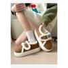Cotton Slippers for Women To Wear Outdoors In Winter, Indoor Home with Thick Soles and Plush Insulation Bag and Velcro Cotton Shoes