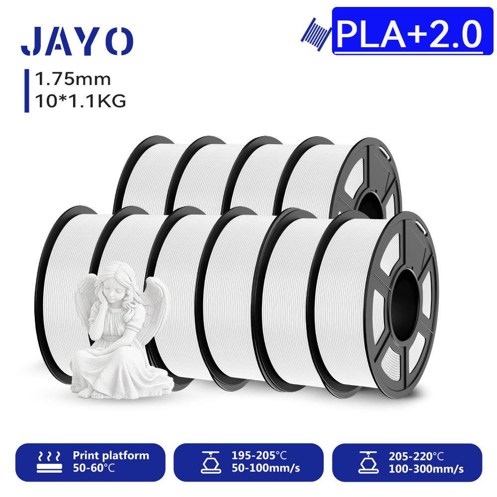 JAYO 10Rolls 3D PETG/PLA/PLA+2.0/PLA+ Printer Filament 1.75mm No Bubble Non-Toxic 3D Printing Materials for 3D Printer & 3D Pen
