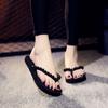 Platform Shoes for Women Flip Flops Slides On Beach Pearl Heeled Woman Slippers Slip-resistant Top Designs Sandals Korea Style