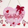 Romantic Red Heart Hanging Ornament Handmade Happy Valentines Day Decor  Wedding Party