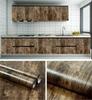 40Cm Width Wood Grain Pvc Wall Cover For Door Wardrobe Cupboard Table Furniture Water-Repellent Self Adhesive Decals Home Decor Film