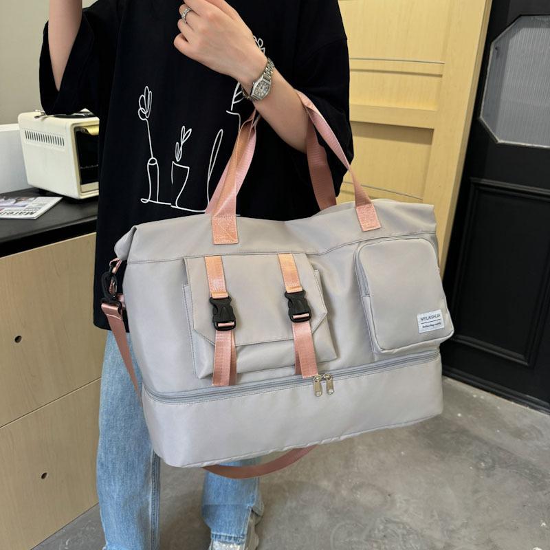 Travel bag expandable large-capacity multi-function shoulder messenger sports fitness bag independent shoe compartment storage maternity bag