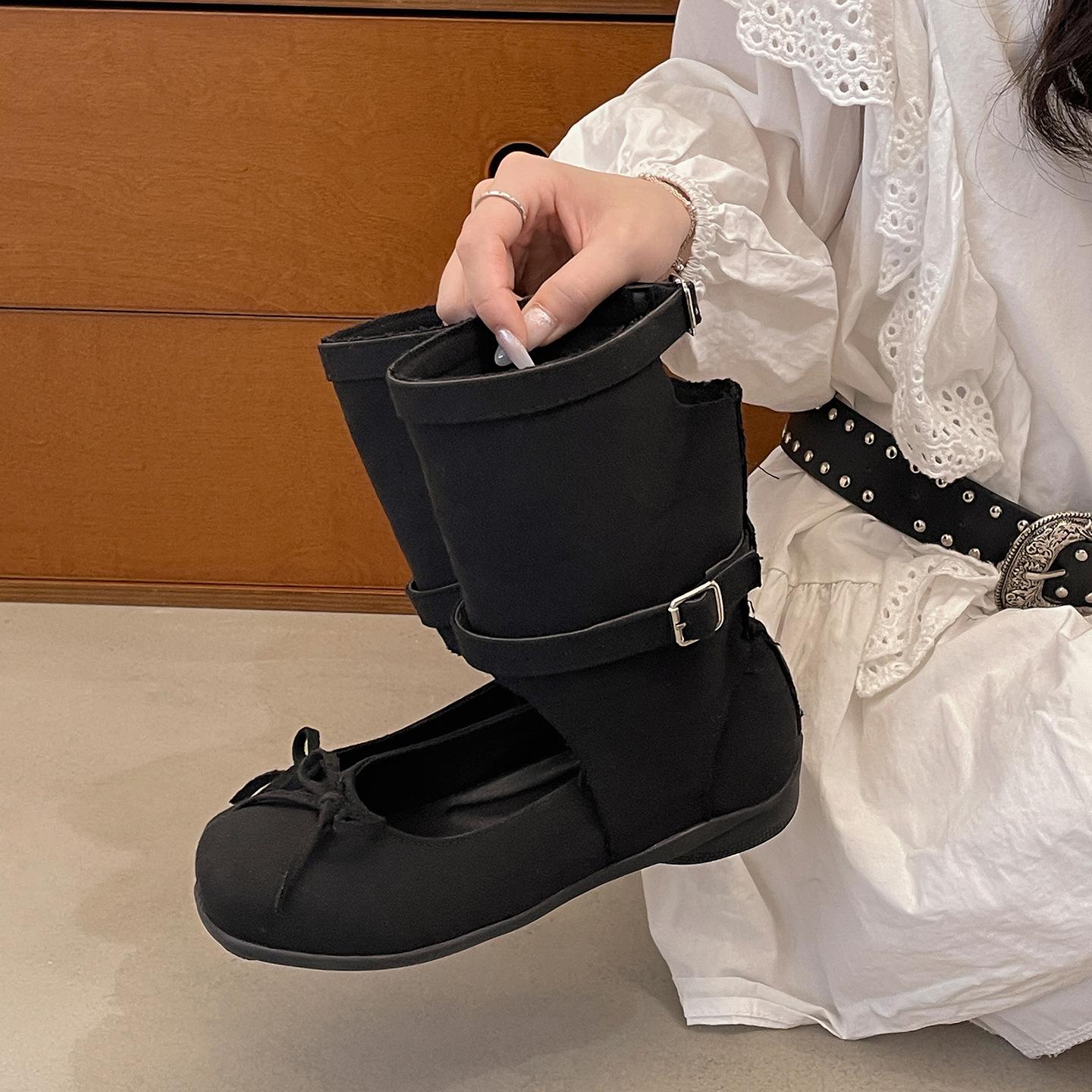 

Popular Internet celebrity black high sense retro platform short boots women s 2025 new summer versatile skirt boots 35 чёрный