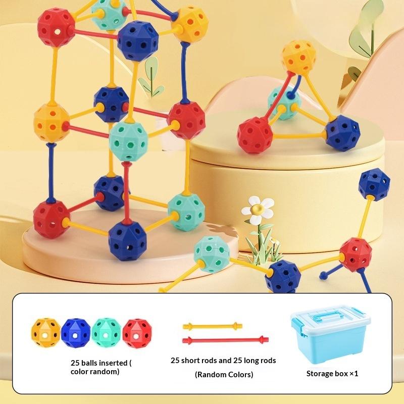 75/150/240Pcs Children s Educational Toys 3D Geometric Transformable Building Blocks Large Particle String Beads Assembly
